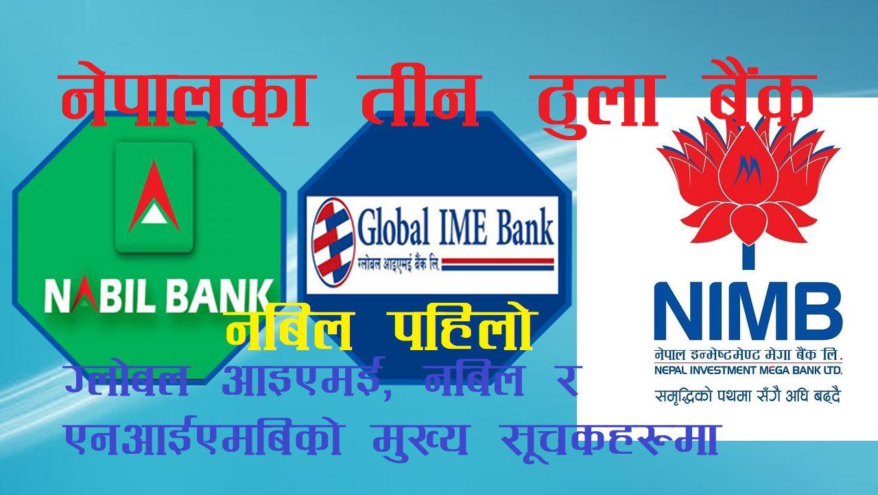 Top 3 largest commercial banks of Nepal : Global IME, Nabil and NIMB are benchmarked in key indicators
